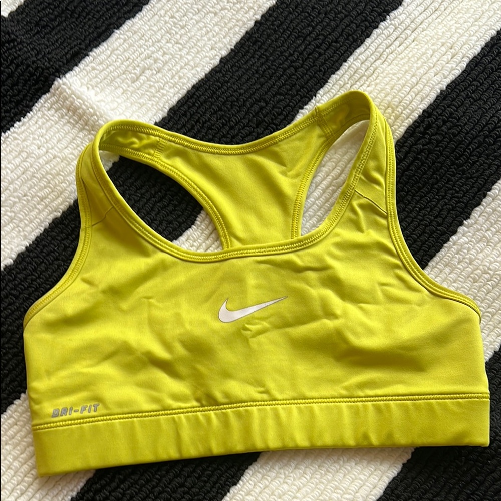 Nike Pro Classic Lime Green Yellow Sports Bra